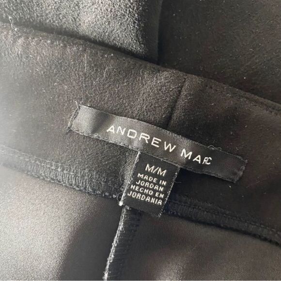 Andrew Marc Black Suede Black Tight Fit Waist Stretch Pants Women’s size Medium - Picture 2 of 3